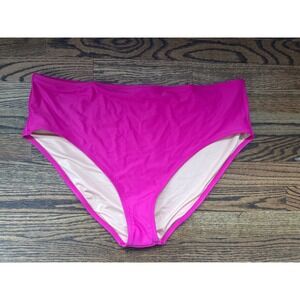 J.Crew Re-imagined High-Waist Bikini Bottom Pink BM642 Womens 2X NEW